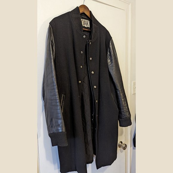 OAK NYC - Hybrid Layered jacket long leather coat - Picture 3 of 10